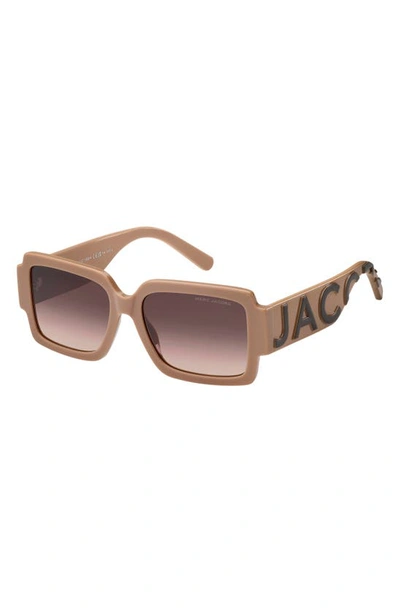 Shop Marc Jacobs 55mm Gradient Rectangular Sunglasses In Nude Brwn/ Brown Gradient