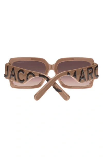 Shop Marc Jacobs 55mm Gradient Rectangular Sunglasses In Nude Brwn/ Brown Gradient