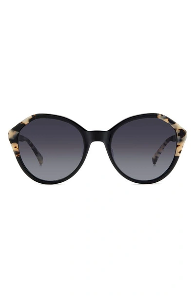 Shop Kate Spade Jezebel 54mm Gradient Round Sunglasses In Black/ Grey Shaded