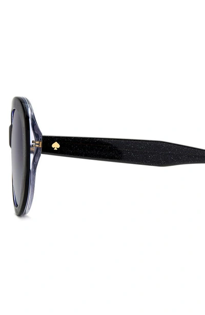 Shop Kate Spade Avah 56mm Gradient Round Sunglasses In Black/ Grey Shaded