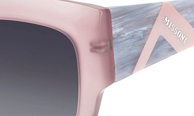 Shop Missoni 53mm Square Sunglasses In Grey Pink/ Grey Shaded