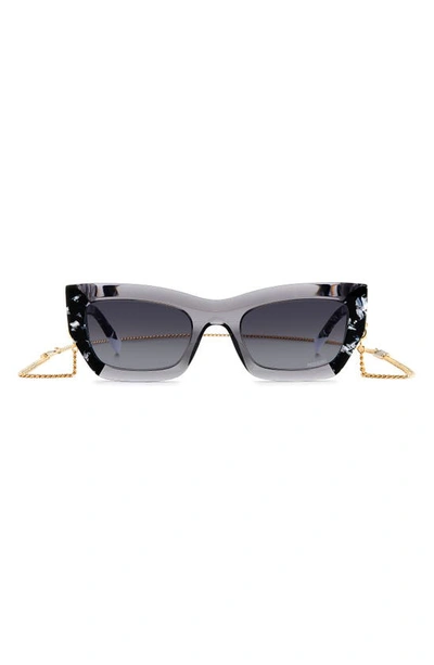 Shop Missoni 53mm Cat Eye Chain Sunglasses In Grey Mirror Black/ Grey Shaded