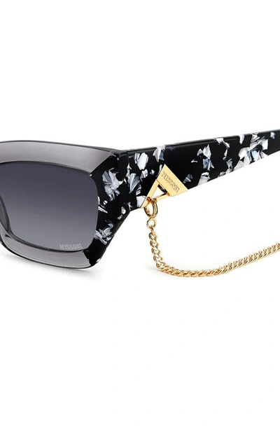 Shop Missoni 53mm Cat Eye Chain Sunglasses In Grey Mirror Black/ Grey Shaded