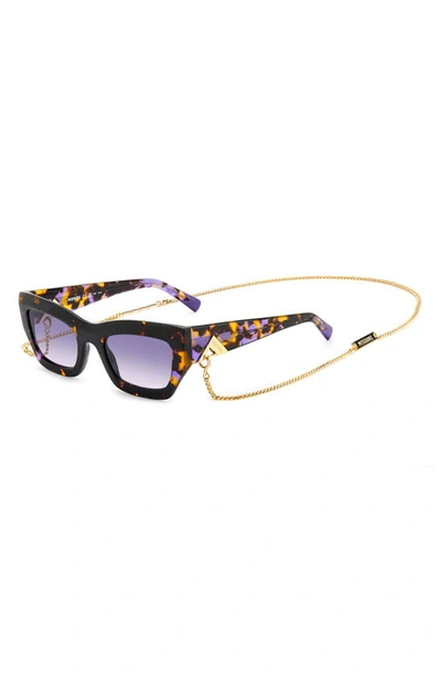 Shop Missoni 53mm Cat Eye Chain Sunglasses In Havana Violet/ Violet Shaded