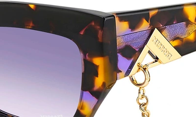 Shop Missoni 53mm Cat Eye Chain Sunglasses In Havana Violet/ Violet Shaded