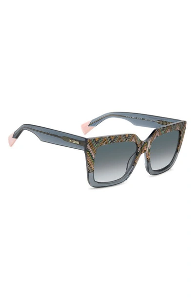 Shop Missoni 55mm Square Sunglasses In Grey Pattern Green/ Grey