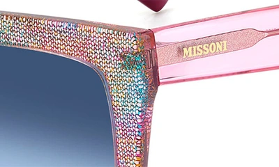 Shop Missoni 55mm Square Sunglasses In Pink Pattern Multi/ Blue