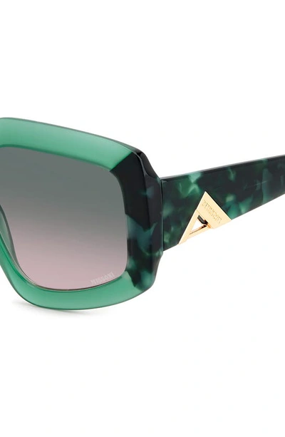 Shop Missoni 54mm Square Sunglasses In Green Pink Havana/ Green Pink