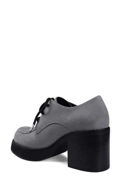 Ziginy Funk Platform Derby In Dusty Blue Leather
