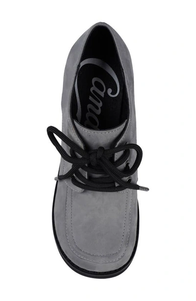 Ziginy Funk Platform Derby In Dusty Blue Leather