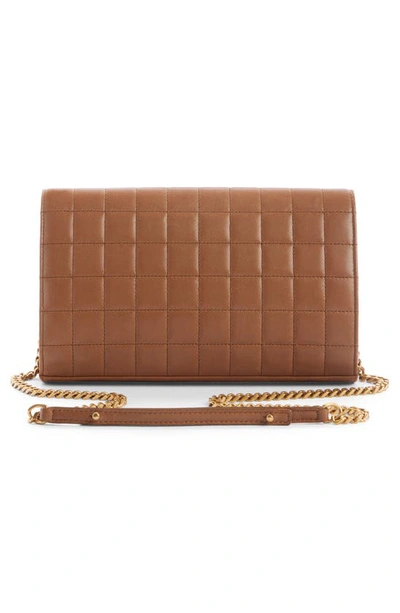 Shop Saint Laurent Cassandre Quilted Leather Wallet On A Chain In Fox