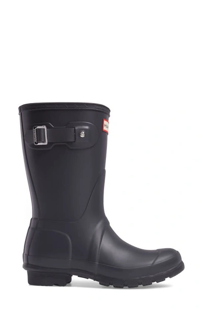 Hunter Original Short Adjustable Back Gloss Waterproof Rain Boot In Dark Slate