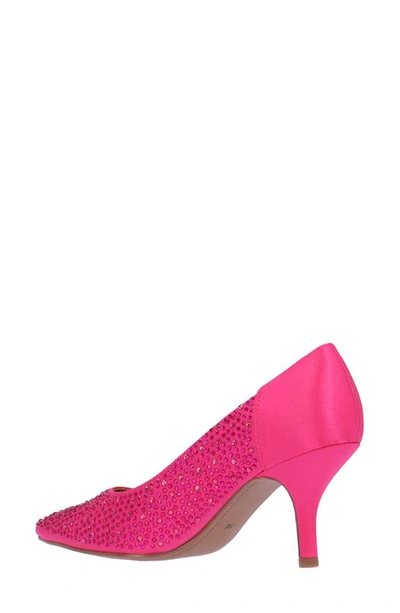 J. Reneé Rishna Crystal Embellished Pointed Toe Pump In Fuchsia