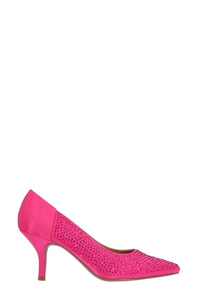 J. Reneé Rishna Crystal Embellished Pointed Toe Pump In Fuchsia