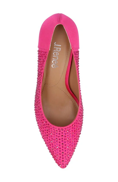 J. Reneé Rishna Crystal Embellished Pointed Toe Pump In Fuchsia
