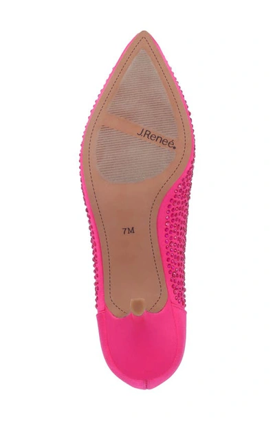 J. Reneé Rishna Crystal Embellished Pointed Toe Pump In Fuchsia