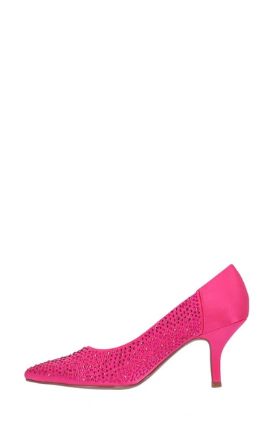 Shop J. Reneé Rishna Crystal Embellished Pointed Toe Pump In Fuchsia