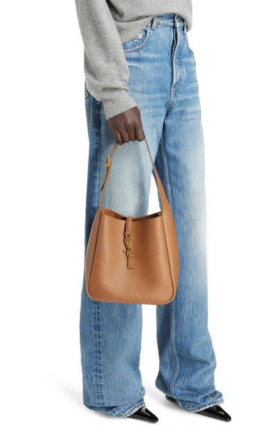 Saint Laurent Le 5 A 7 Ysl Small Hobo In Smooth Supple Leather In Fox
