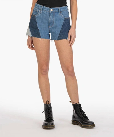 Shop Kut From The Kloth Jane High Rise Color Block Short In Arrange Wash In Multi