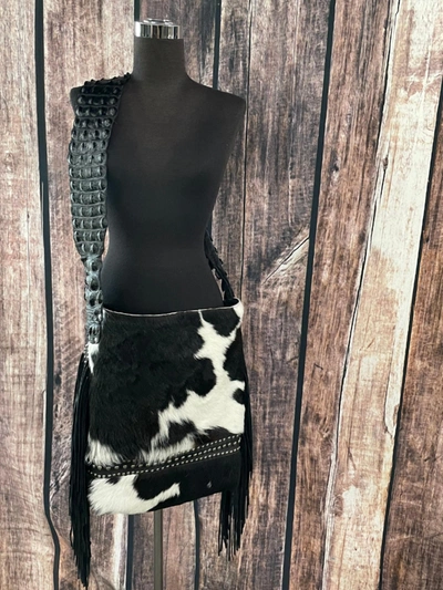Juan Antonio Long Hair Purse In Black & White In Multi