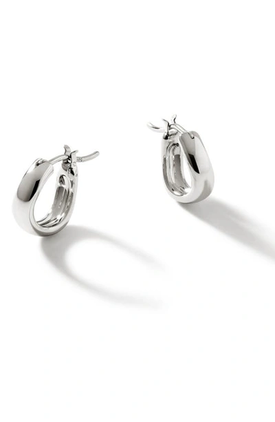 Shop John Hardy Small Surf Hoop Earrings In Silver