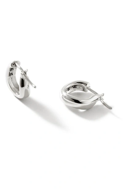 Shop John Hardy Small Surf Hoop Earrings In Silver