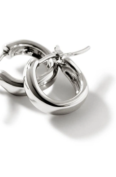 John Hardy Sterling Silver Surf Huggie Hoop Earrings In Silver
