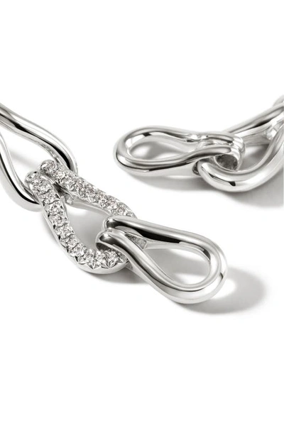 John Hardy Women's Surf Sterling Silver & Diamond Drop Link Earrings In Silver