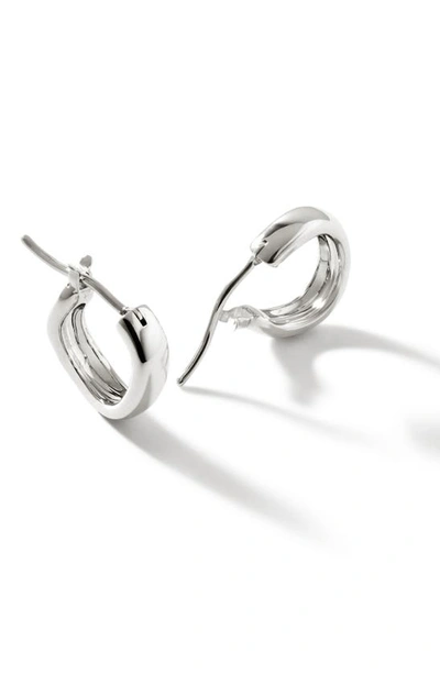 Shop John Hardy Small Surf Hoop Earrings In Silver