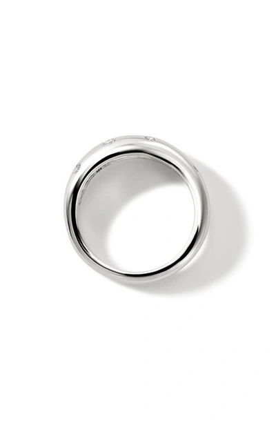 Shop John Hardy Surf Diamond Band Ring In Silver