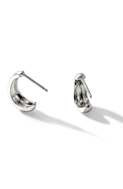 John Hardy Small Surf J Hoop Earrings In Silver