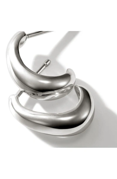 John Hardy Small Surf J Hoop Earrings In Silver