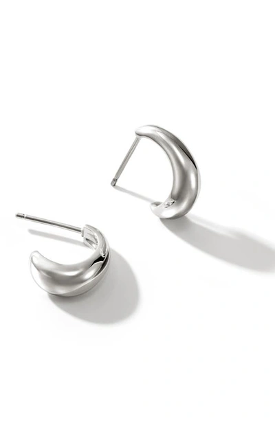 John Hardy Small Surf J Hoop Earrings In Silver