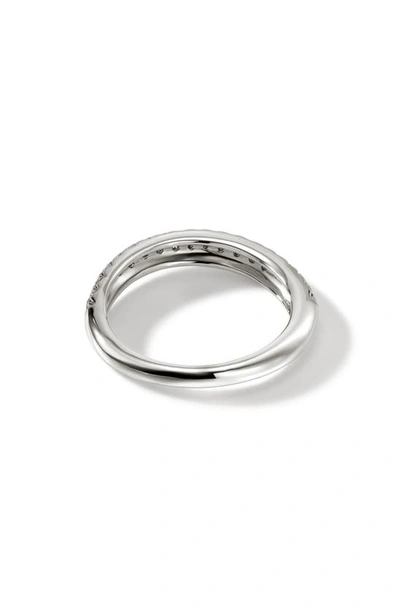 Shop John Hardy Surf Pavé Diamond Band Ring In Silver