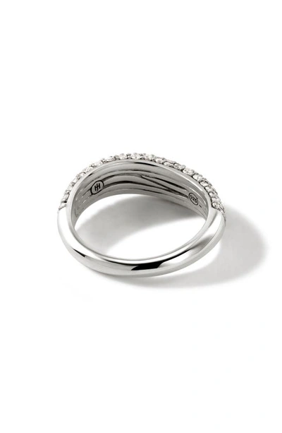 Shop John Hardy Surf Diamond Pavé Band Ring In Silver