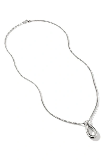 John Hardy Surf Pendant Necklace In Silver