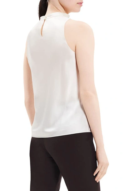 Theory Roll Neck Recycled Polyester Halter Top In Ivory