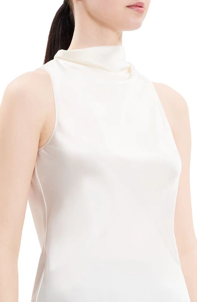 Theory Roll Neck Recycled Polyester Halter Top In Ivory