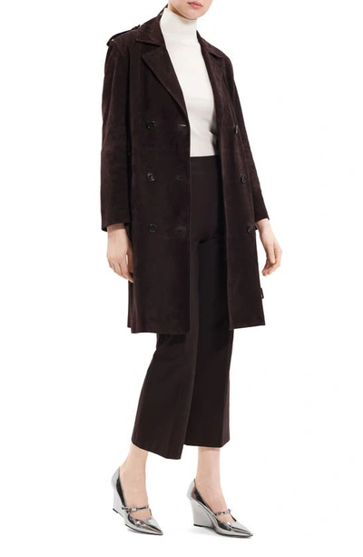 Shop Theory Suede Trench Coat In Mink - D2d