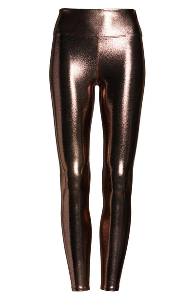 Shop Heroine Sport Marvel Metallic High Waist Leggings In Bronze