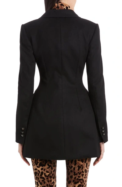 Shop Dolce & Gabbana Double Breasted Virgin Wool & Cashmere Jacket In Black