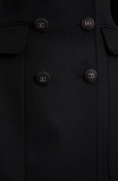 Dolce & Gabbana Double-breasted Wool-cashmere Blazer In Black