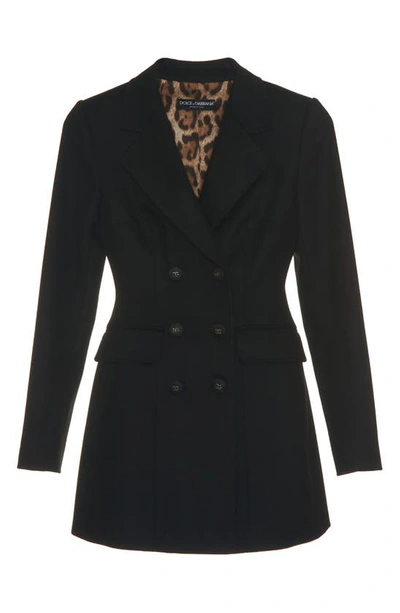 Shop Dolce & Gabbana Double Breasted Virgin Wool & Cashmere Jacket In Black