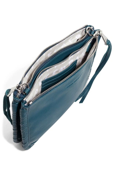 Shop Aimee Kestenberg Famous Double Zip Leather Crossbody Bag In Teal