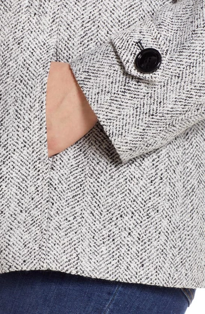 Gallery Double Breasted Peacoat In Black/ White