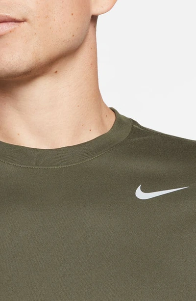 Shop Nike Dri-fit Legend T-shirt In Cargo Khaki/ Matte Silver