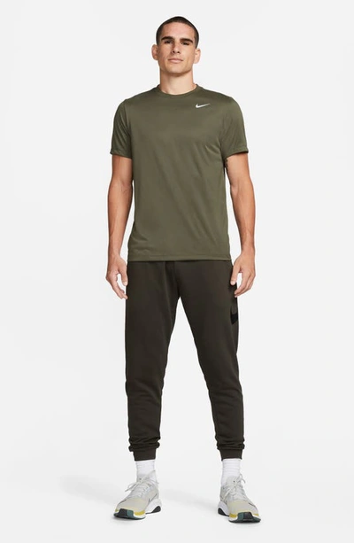 Shop Nike Dri-fit Legend T-shirt In Cargo Khaki/ Matte Silver