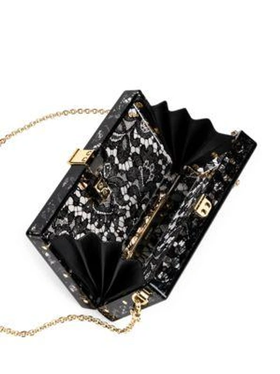 Shop Dolce & Gabbana Lace Box Bag In Black