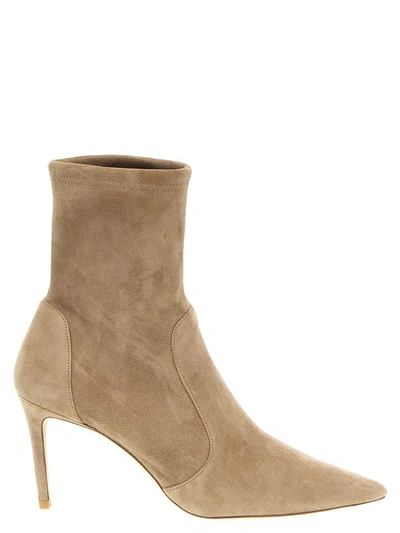 Stuart Weitzman Stuart 100mm Ankle Boots In Beige
