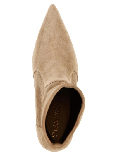 Stuart Weitzman Stuart 100mm Ankle Boots In Beige